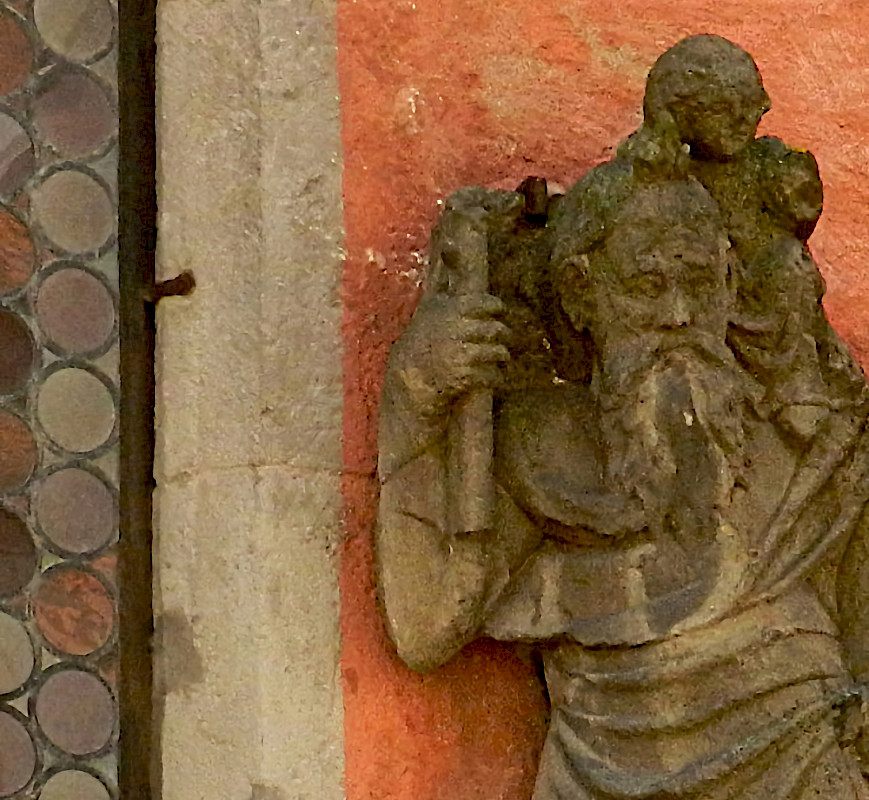 Christophorus an der Kirche St. Johannis, Rothenburg/Tauber – ©&nbsp;© Br.&nbsp;Uwe Stodte, 2012